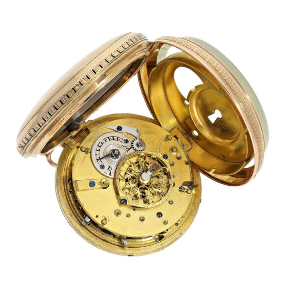 Heavy Swiss rose gold repeating verge watch with date Circa 1800 Heavy Swiss rose gold repeating verge watch with date Circa 1800