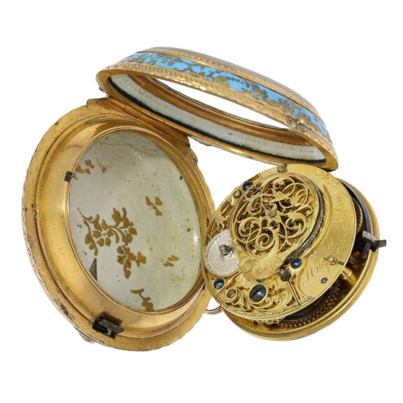 English enamel open faced Louis XV verge watch Circa 1770 English enamel open faced Louis XV verge watch Circa 1770