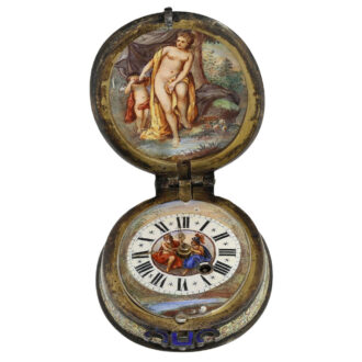 Exceptionally large Austrian silver verge pendant watch Circa 1820