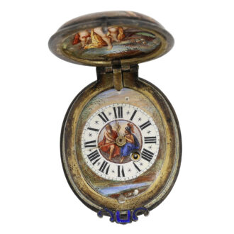 Exceptionally large Austrian silver verge pendant watch Circa 1820