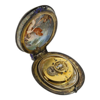 Exceptionally large Austrian silver verge pendant watch Circa 1820