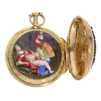 Very early French gold verge with concealed erotic scene Circa 1780