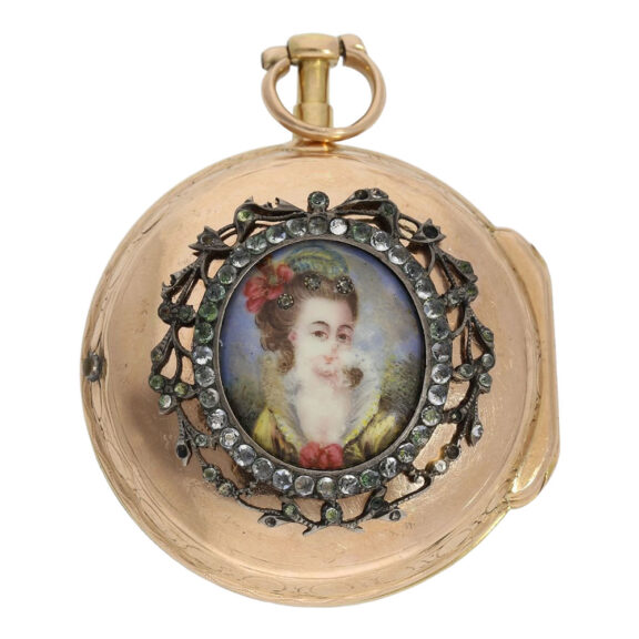 Very early French gold verge with concealed erotic scene Circa 1780 Very early French gold verge with concealed erotic scene Circa 1780