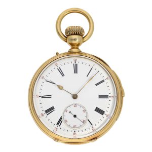 Swiss 18K gold repeating lever precision watch Circa 1875
