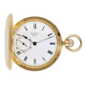 Small English 18K gold hunting cased duplex watch Circa 1854