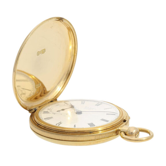 Small English 18K gold hunting cased duplex watch Circa 1854 Small English 18K gold hunting cased duplex watch Circa 1854
