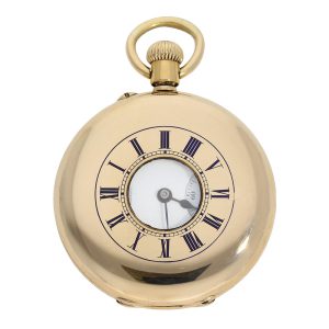 Very fine Swiss gold half-hunting cased lever watch Circa 1870