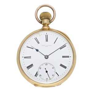 Very fine Swiss gold open faced ankerchonometer Circa 1875