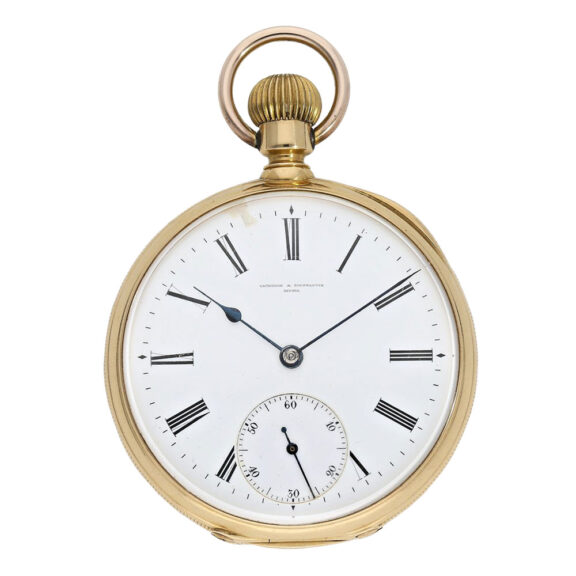 Very fine Swiss gold open faced ankerchonometer Circa 1875