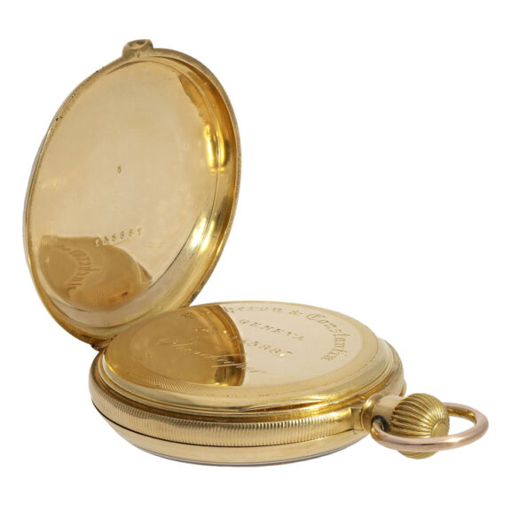 Very fine Swiss gold open faced ankerchonometer Circa 1875 Very fine Swiss gold open faced ankerchonometer Circa 1875