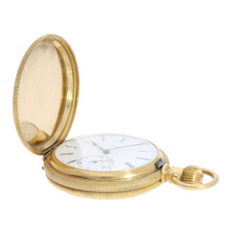 Heavy Swiss 18K gold hunting cased lever watch Circa 1890 Heavy Swiss 18K gold hunting cased lever watch Circa 1890