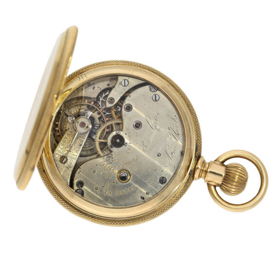 Heavy Swiss 18K gold hunting cased lever watch Circa 1890 Heavy Swiss 18K gold hunting cased lever watch Circa 1890