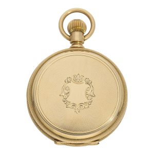 Heavy Swiss 18K gold hunting cased lever watch Circa 1890