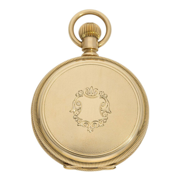 Heavy Swiss 18K gold hunting cased lever watch Circa 1890 Heavy Swiss 18K gold hunting cased lever watch Circa 1890