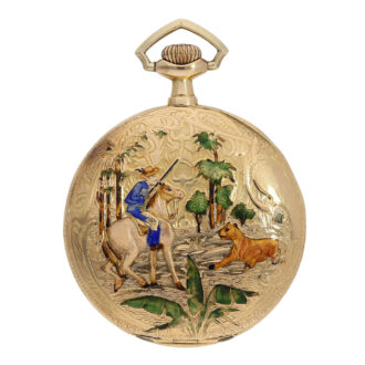 Swiss gold and enamel Art Nouveau Lépine watch Circa 1910
