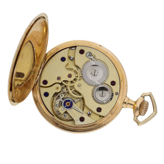 Swiss gold and enamel Art Nouveau Lépine watch Circa 1910 Swiss gold and enamel Art Nouveau Lépine watch Circa 1910