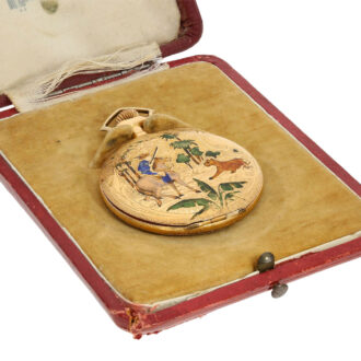 Swiss gold and enamel Art Nouveau Lépine watch Circa 1910
