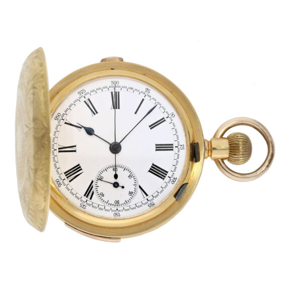 Swiss 18K gold quarter repeating chronograph Circa 1890 Swiss 18K gold quarter repeating chronograph Circa 1890