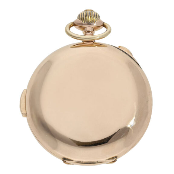 Swiss 14K rose gold quarter repeating lever chronograph Circa 1890 Swiss 14K rose gold quarter repeating lever chronograph Circa 1890