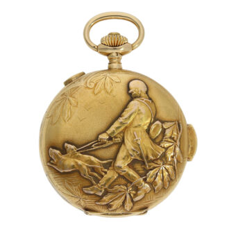 Swiss 18K gold minute repeating lever chronograph Circa 1910