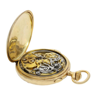 Swiss 18K gold minute repeating lever chronograph Circa 1910