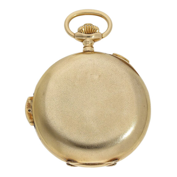 Swiss 18K gold minute repeating lever chronograph Circa 1910 Swiss 18K gold minute repeating lever chronograph Circa 1910