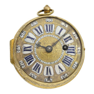 Very fine French gilt-brass verge oignon watch Circa 1700