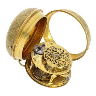 Very fine French gilt-brass verge oignon watch Circa 1700