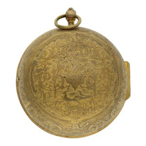 Very fine French gilt-brass verge oignon watch Circa 1700
