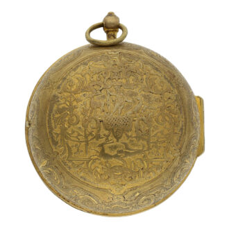 Very fine French gilt-brass verge oignon watch Circa 1700