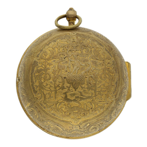 Very fine French gilt-brass verge oignon watch Circa 1700