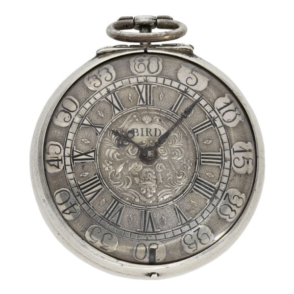Early English silver pair cased verge oignon watch Circa 1700 Early English silver pair cased verge oignon watch Circa 1700