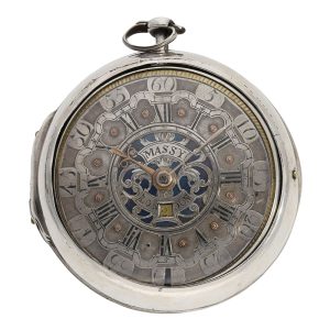 English oignon watch with mock pendulum and date Circa 1697