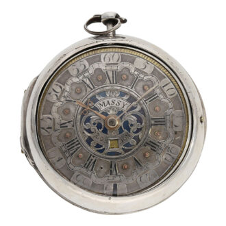 English oignon watch with mock pendulum and date Circa 1697