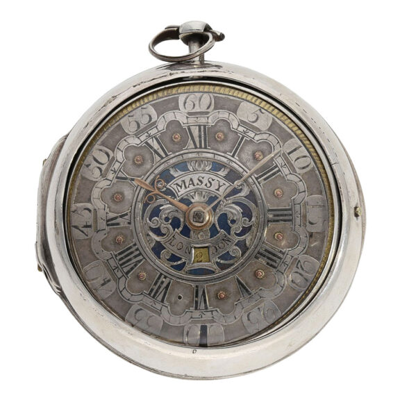 English oignon watch with mock pendulum and date Circa 1697