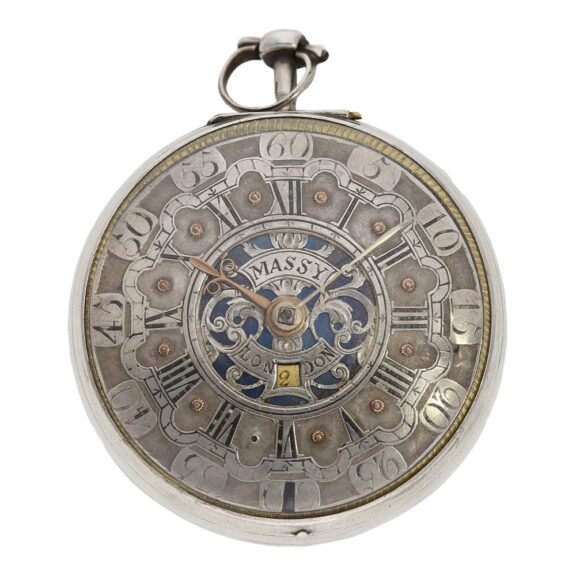 English oignon watch with mock pendulum and date Circa 1697 English oignon watch with mock pendulum and date Circa 1697