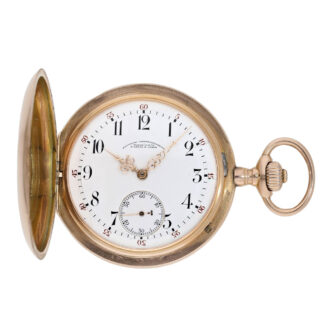 German 14K rose gold hunting cased lever watch Circa 1900