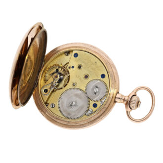 German 14K rose gold hunting cased lever watch Circa 1900