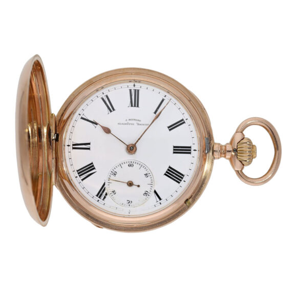 German 14K rose gold hunting cased lever watch Circa 1890