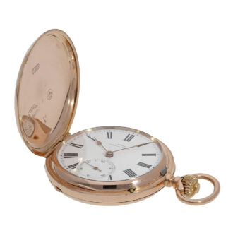 German 14K rose gold hunting cased lever watch Circa 1890