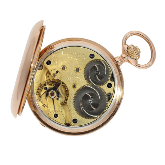 German 14K rose gold hunting cased lever watch Circa 1890 German 14K rose gold hunting cased lever watch Circa 1890