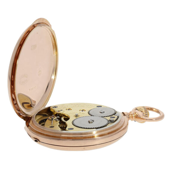 German 14K rose gold hunting cased lever watch Circa 1890 German 14K rose gold hunting cased lever watch Circa 1890