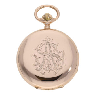 German 14K rose gold hunting cased lever watch Circa 1890