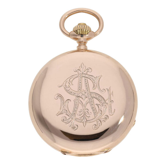German 14K rose gold hunting cased lever watch Circa 1890 German 14K rose gold hunting cased lever watch Circa 1890
