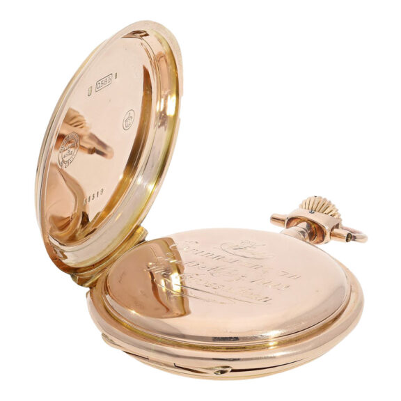 Large German 14K carat rose gold lever watch Circa 1902 Large German 14K carat rose gold lever watch Circa 1902