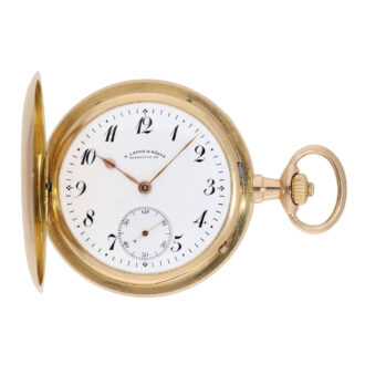 Large German 18K rose gold hunting cased lever circa 1910