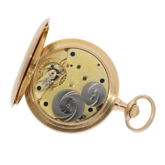 Large German 18K rose gold hunting cased lever circa 1910