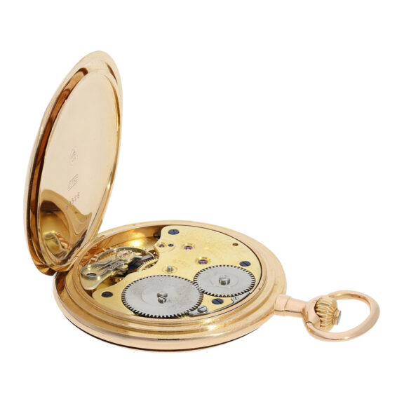 Large German 18K rose gold hunting cased lever circa 1910 Large German 18K rose gold hunting cased lever circa 1910
