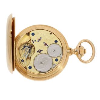 German 18K rose gold hunting cased precision watch Circa 1897 German 18K rose gold hunting cased precision watch Circa 1897