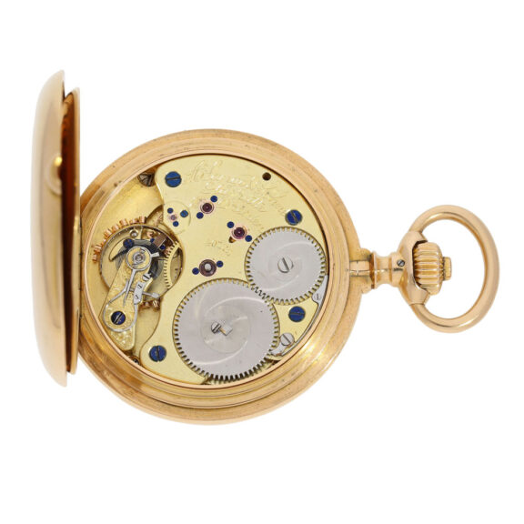 German 18K rose gold hunting cased precision watch Circa 1897 German 18K rose gold hunting cased precision watch Circa 1897